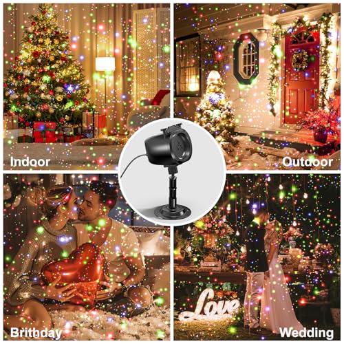 Christmas Laser Projector Light Outdoor, RGB Firefly Moving Lights, IP65 Waterproof for Garden Yard Party Decor W6136