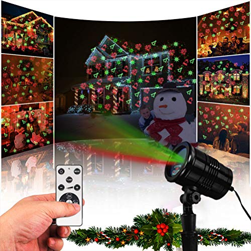 Christmas Laser Lights Red and Green Star Show for Indoor Outdoor Decor O2184