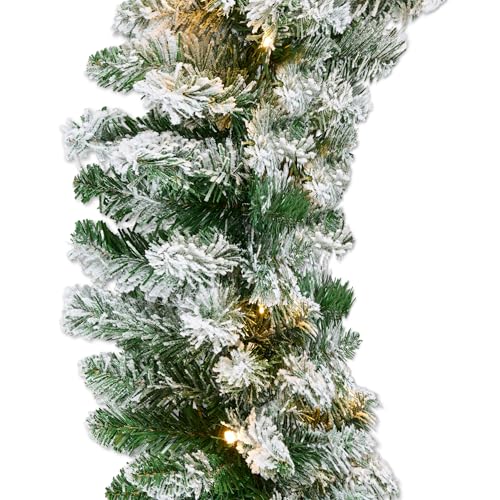 9ft Pre-Lit Christmas Garland for Stairs, Fireplace with 50 Lights W212