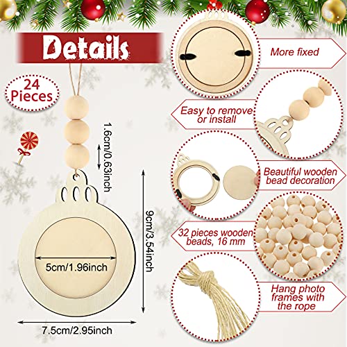 24 Pcs Christmas Photo Ornament Frames for Baby First Christmas Tree Keepsake F1934