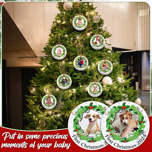 24 Pcs Christmas Photo Ornament Frames for Baby First Christmas Tree Keepsake F1934