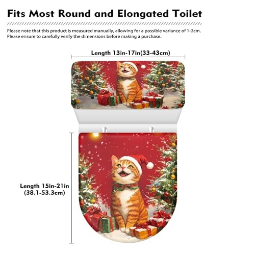 Christmas Toilet Lid and Tank Cover Set for Bathroom Decor Q334993