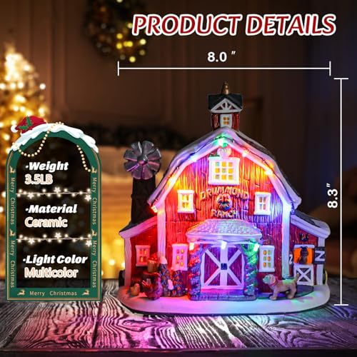 Ceramic Christmas Houses with Warm LED Light S1149