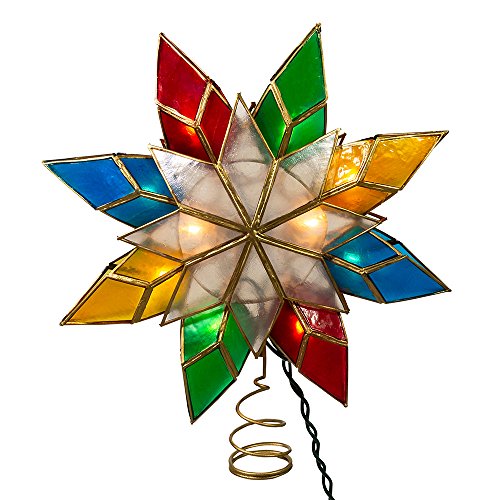 10-Light Multi-Color Capiz Star Tree Topper Y371