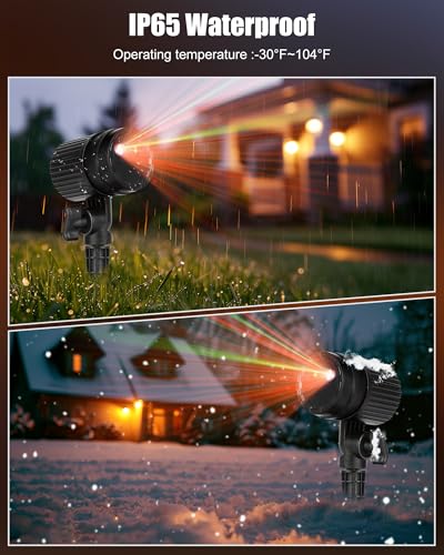 Christmas Projector Lights Outdoor Red Green Starry Waterproof Plug in T272869