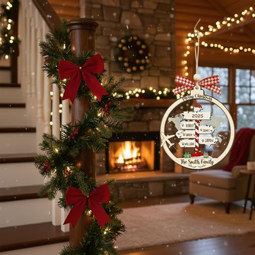 Personalized Christmas Wooden Ornaments with Family Names J389