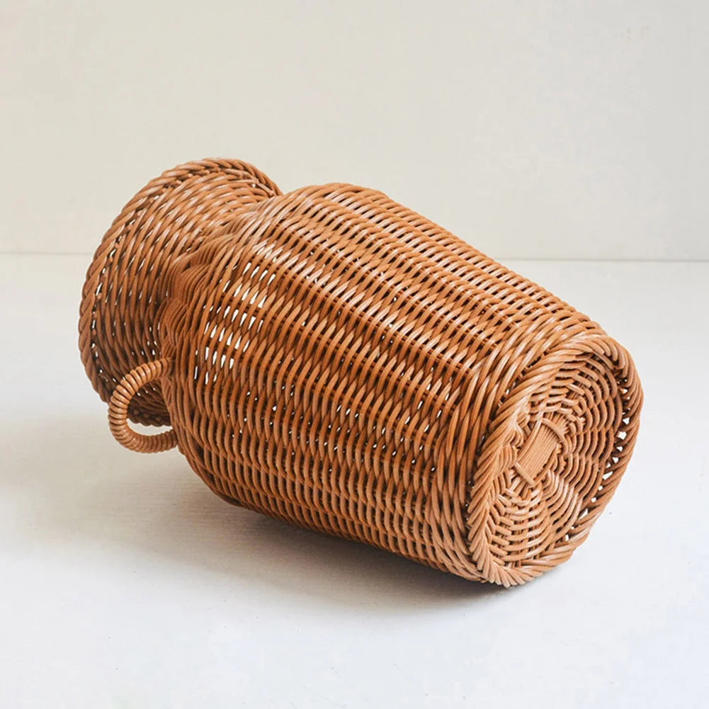 Woven Rattan Vase Tabletop Flower Pot for Home Decor Y7508