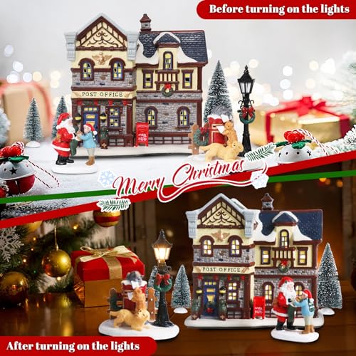 Ceramic Christmas Houses with Warm LED Light S1149