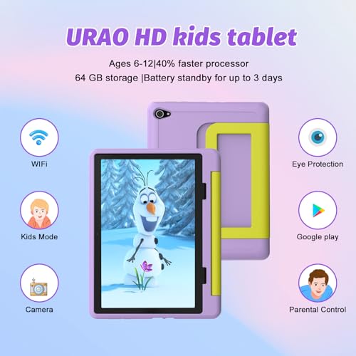Kids Tablet 10 inch Octa-Core with Case, 64GB Expandable, Parental Control, Dual Camera, WiFi I23112