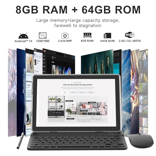 Android Tablet 10.1 Inch with Keyboard, 64GB ROM, 8GB RAM R243563
