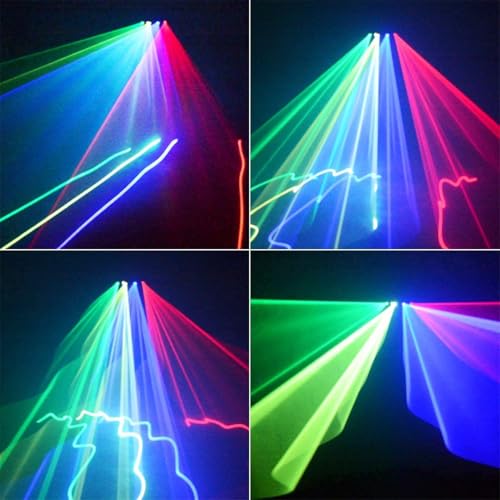 Stage Laser Light, 5 Beam Sound Activated DJ Party Lights with Remote Control O445463