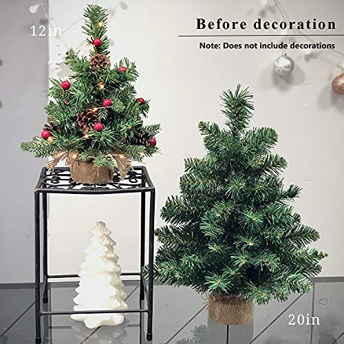 Pre-Lit Mini Christmas Tree with 40 LED Lights, Battery Operated Tabletop Decor N21773