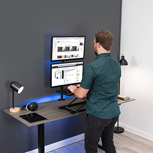 Dual Monitor Desk Mount Stand with Height Adjustment for 2 LCD Ultrawide Screens up to 34 Inches L393