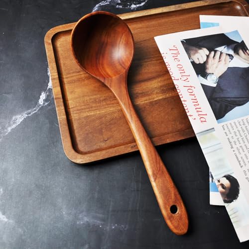 Christmas Wooden Spoons for Cooking, 10 Pcs Natural Teak Kitchen Utensils Set S557967