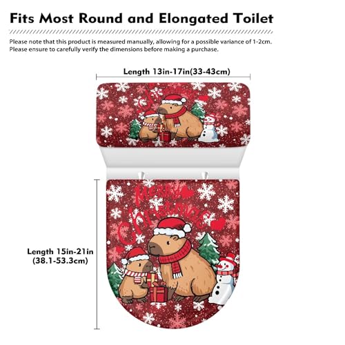 Christmas Toilet Lid and Tank Cover Set for Bathroom Decor Q334993