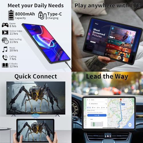 12 Inch Android Tablet with Keyboard, 24GB RAM, 256GB Storage, 2K Display S34332