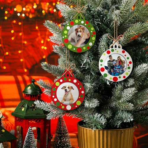 24 Pcs Christmas Photo Ornament Frames for Baby First Christmas Tree Keepsake F1934