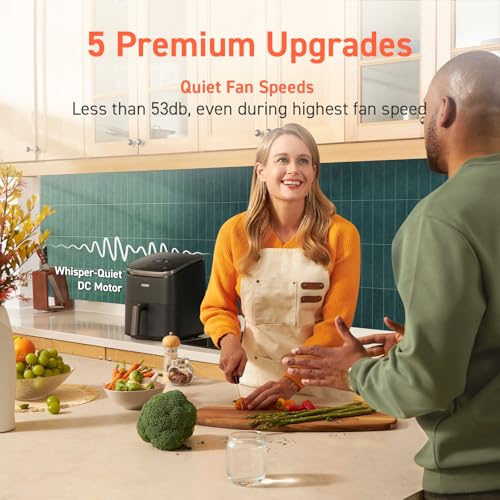 Air Fryer 6-Qt, Roast Bake Broil Reheat, Grey J876218