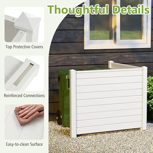 Outdoor Privacy Screen Freestanding 48"W x 48"H Vinyl Fence H6370