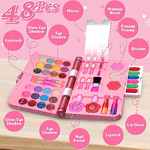 Kids Makeup Kit for Girls, Washable Play Makeup Set with Mirror I448