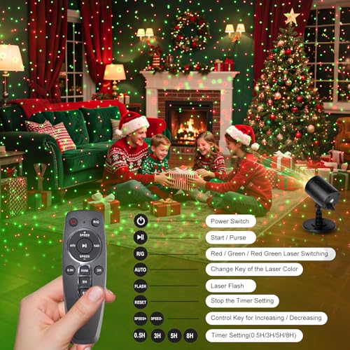 Christmas Laser Projector Lights Outdoor Indoor with Remote Control H369