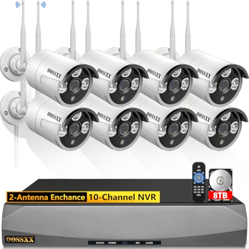 Wireless Security Camera System with 2TB Hard Drive, 4 Cameras, Night Vision Y851678