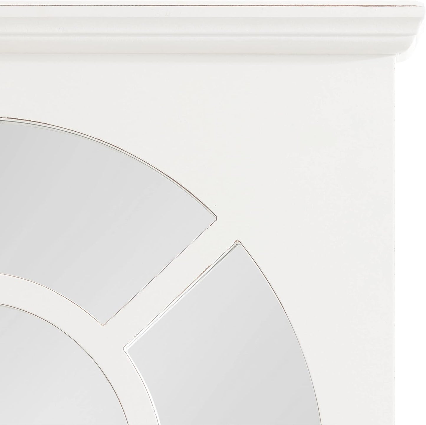 Arched Wall Mirror with Shelf, White, 21 x 36 Z141328